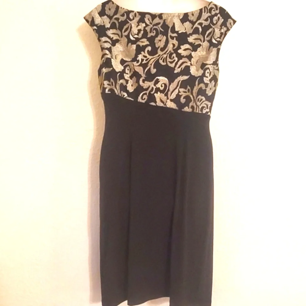 🥂Evening Black & Gold Sheath Dress🥂
